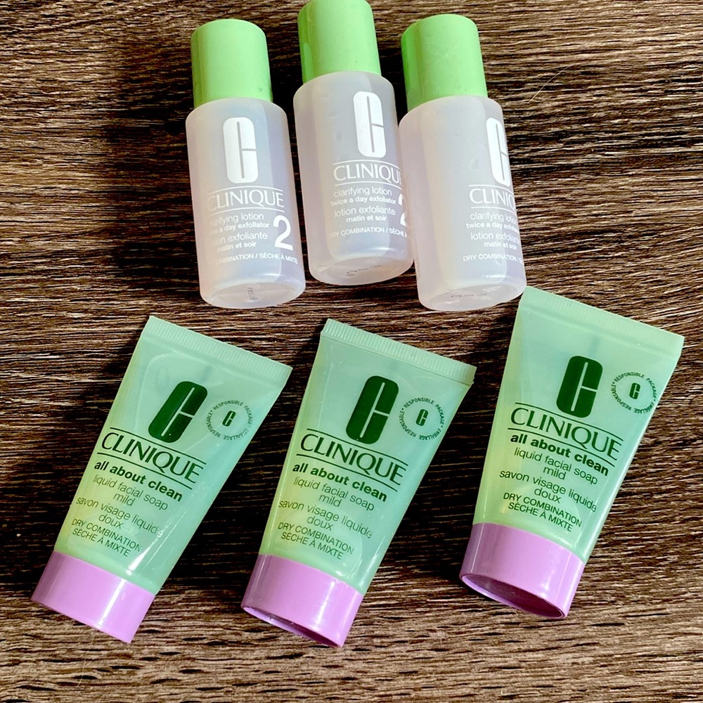 6pc Clinique Sample Size Bundle Clarifying lotion all about clean